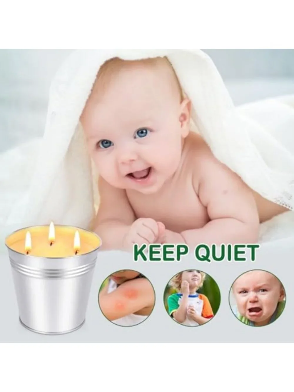 Large Citronella Candles for Outdoor Use - 34oz, 3-Wick, 200 Hours Burn Time